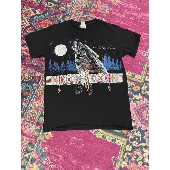 New Mexico Howling Wolf Aztec T-shirt Sz Small - Picture 1 of 3